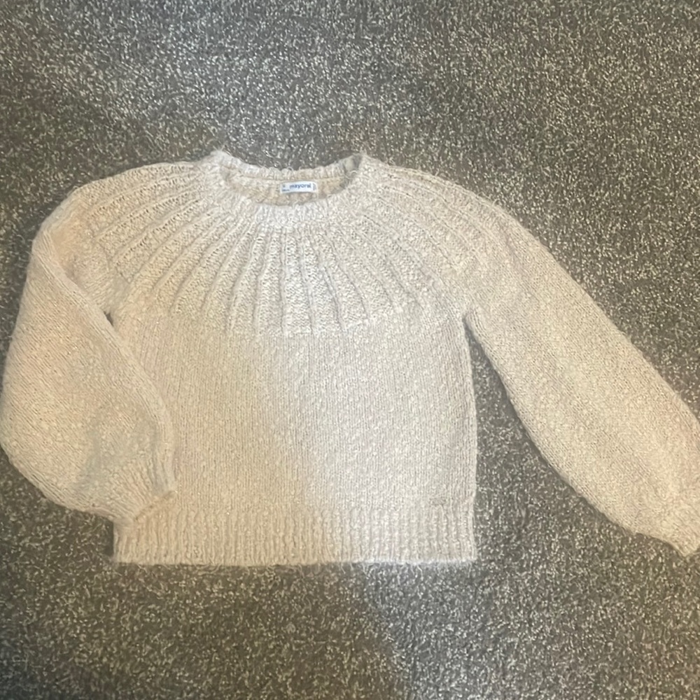 Mayoral Cream Sweater with Gold Fleck